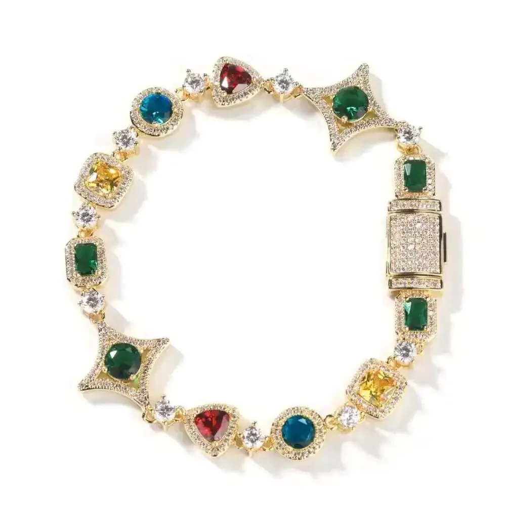 Multicoloured Gemstone Bracelet Bracelet 8 Inch E 3 C 8